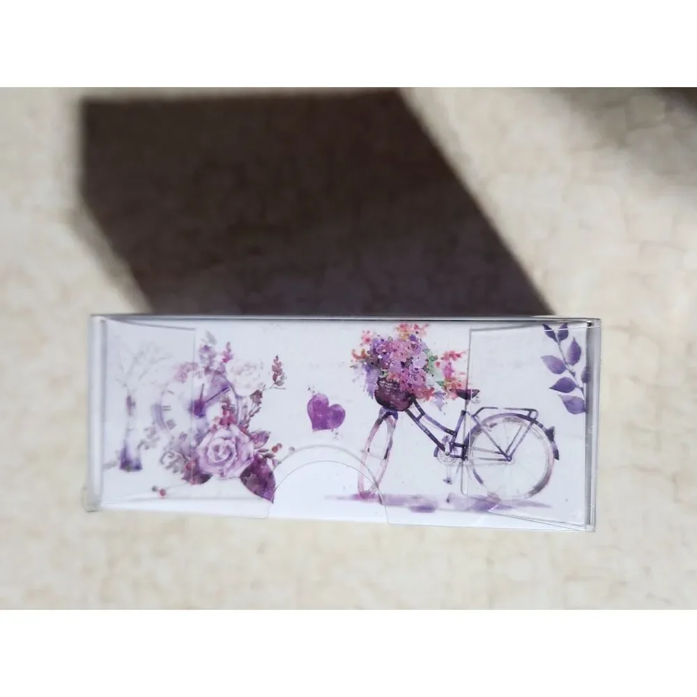 Purple Tones Washi Tape Whale Bicycle Plants Whimsical Kawaii